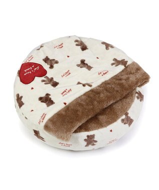 PET PARADISE ペットパラダイス 丸型寝袋 遠赤外線 《くまちゃん柄》 60cm くまちゃん柄