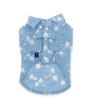 PET PARADISE J.PRESS ウェーブシャツ 《船柄 》 小型犬 ブルー