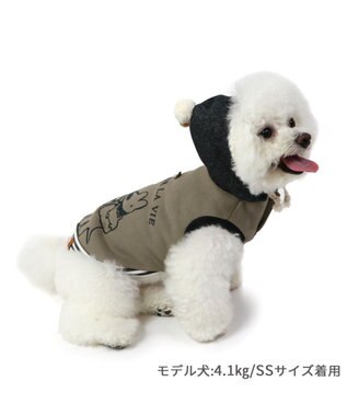 PET PARADISE リサとガスパール モノクロ パーカー 【小型犬】 茶系