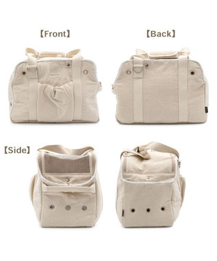 PET PARADISE ペットパラダイス ナチュラル リネンコットン キャリーバッグ M 小型犬 ライトベージュ