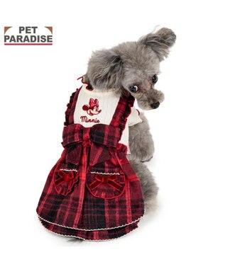 PET PARADISE ディズニー ミ二ーマウス チェック オーバーオール 小型犬