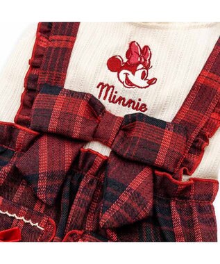 PET PARADISE ディズニー ミ二ーマウス チェック オーバーオール 小型犬 レッド×ホワイト
