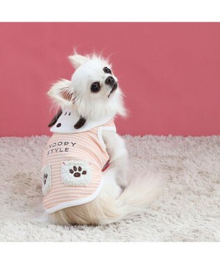 PET PARADISE スヌーピー サーモキープ タンクトップ  《お顔襟》 小型犬 オレンジ