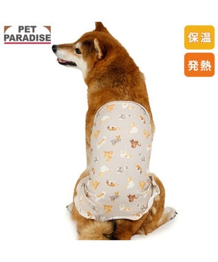 PET PARADISE ペットパラダイス makokoro ペティヒート 腹巻 《犬柄》 中型犬 大型犬 グレイッシュベージュ