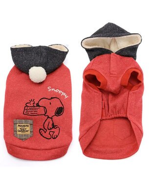PET PARADISE 犬 服 秋 スヌーピー パーカー 【小型犬】 カジュアル レッド 赤