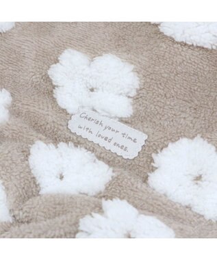 PET PARADISE ペットパラダイス ボア 寝袋 筒型《お花柄》L  中型犬 ベージュ