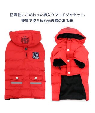 PET PARADISE 犬 服 J.PRESS 綿入り コート 【小型犬】 フライトコート レッド 赤