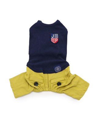 PET PARADISE J.PRESS リブニット パンツつなぎ 【小型犬】 紺（ネイビー・インディゴ）