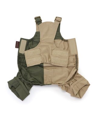 PET PARADISE ペットパラダイス ポケット切替 オーバーオール  小型犬 カーキ