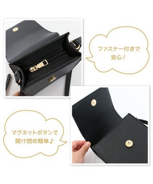 Mother garden しろたん スマホショルダー バッグ 黒  スマホポーチ 黒