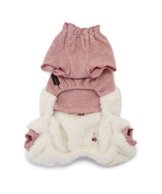 PET PARADISE ペットパラダイス パンツ つなぎ 《チェリー柄》 小型犬 ホワイト×ピンク