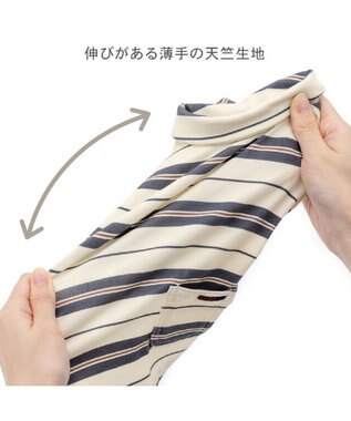 PET PARADISE ペットパラダイス ペティヒート Tシャツ 《マルチボーダー 》小型犬 ベージュ×グレー