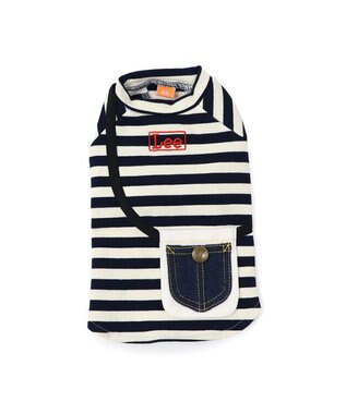 PET PARADISE  Lee ボーダー Tシャツ   デニム ポーチ風 小型犬 白~オフホワイト