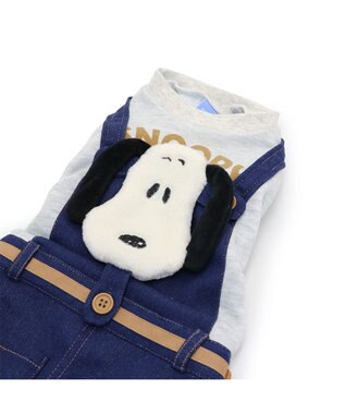 PET PARADISE スヌーピー お出かけぬいぐるみ付 パンツつなぎ  小型犬 グレー