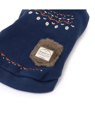 PET PARADISE ペットパラダイス ペティヒートDAN ハイネックTシャツ 《ノルディック柄》 中型犬 紺（ネイビー・インディゴ）