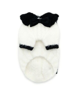 PET PARADISE cherircouture リボンニット 小型犬 ホワイト×ブラック