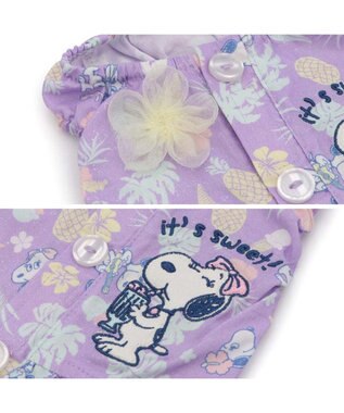 PET PARADISE スヌーピー 接触冷感 背中開き リゾートワンピース 中型犬 パープル