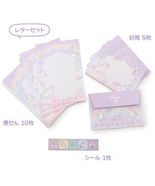 Mother garden マザーガーデン ユニコーン スクエアメモ & ミニレターセット -