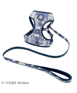 PET PARADISE J.PRESS ペイズリー ハーネス＆リード ＳＳ 小型犬 ネイビー