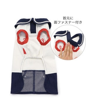 PET PARADISE リサとガスパール 丸襟 スカートつなぎ 小型犬 ホワイト