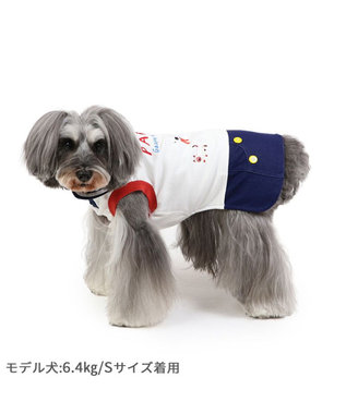 PET PARADISE リサとガスパール 丸襟 スカートつなぎ 小型犬 ホワイト