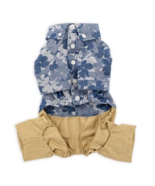 PET PARADISE J.PRESS ジャガード パンツつなぎ 小型犬 グレー×ベージュ