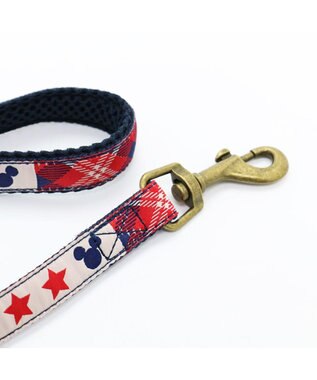 PET PARADISE ディズニー リード ミッキーパッチワーク柄 SS-S 紺（ネイビー・インディゴ）