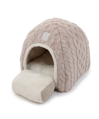 PET PARADISE ペットパラダイス 遠赤外線 ボアハウス 《アラン柄》  38×40cm ベージュ