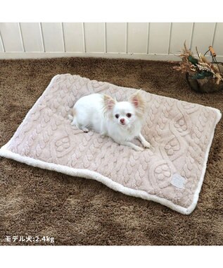 PET PARADISE ペットパラダイス 遠赤外線 ボアマット 《 アラン編み柄 》 (80×60cm) アラン編み柄