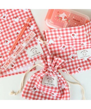 Mother garden マザーガーデン MOLANG モラン 巾着 いちご柄 20×22cm 巾着袋 チェック