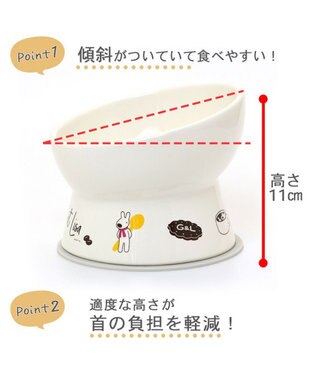 リサとガスパール 高さのある フードボウル 《朝食柄》 小型犬