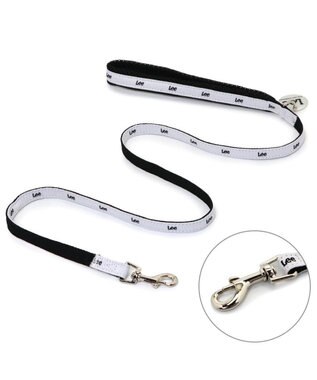 PET PARADISE Lee ロゴチャーム付き リード ４Ｓ～３Ｓ 小型犬 ホワイト×ブラック