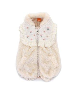 PET PARADISE ペットパラダイス ボア ジップベスト 《お花》 小型犬 お花