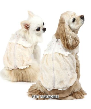 PET PARADISE ペットパラダイス ボア ジップベスト 《お花》 小型犬 お花