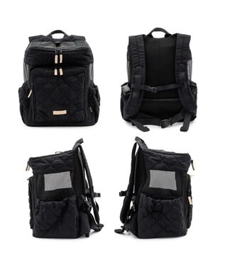 PET PARADISE ペットパラダイス ナチュラル キルティング ハグ＆リュック Ｌ 小型犬 ブラック