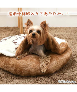 PET PARADISE リサとガスパール 遠赤外線 マット 《くつろぎ》 S ホワイト×ブラウン