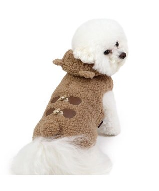 PET PARADISE ペットパラダイス くまちゃん 遠赤外線 綿入ベスト 《チェック柄》小型犬 茶