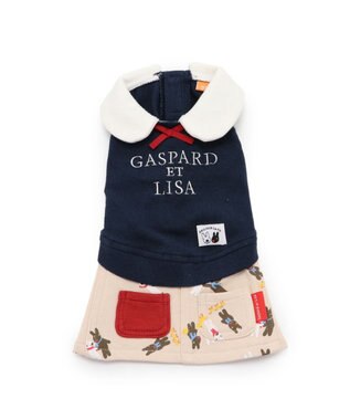 PET PARADISE 犬の服 犬 服 秋冬 リサとガスパール スカート つなぎ 【小型犬】 青ポケット 紺（ネイビー・インディゴ）