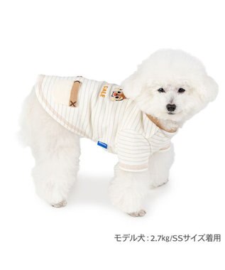 PET PARADISE ディズニー チップとデール サーモキープ お顔Tシャツ 小型犬 ホワイト×ブラウン