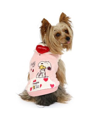 PET PARADISE スヌーピー ポケット付きベスト 《ハート柄》 小型犬 ピンク（濃）