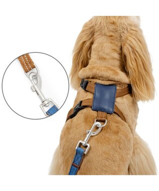 PET PARADISE ペットパラダイス スリム ハーネス＆リード 《デニム》 ＳＭ 中型犬 ネイビー