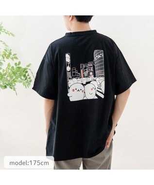 Mother garden しろたん ビッグTシャツ 半袖 《たのしい交差点》 ユニセックスフリーサイズ 黒色
