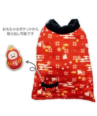 PET PARADISE ペットパラダイス 半纏 《千鳥柄》 小型犬 レッド