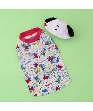 PET PARADISE スヌーピー バケットハット付き Tシャツ 小型犬 マルチカラー