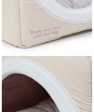 PET PARADISE 花柄 ２ｗａｙハウス カドラーベッド  (40×40cm) 白~オフホワイト