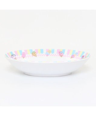 Mother garden マザーガーデン うさもも メラミン食器 カレー皿 《アイス柄》 単品 食洗機可 子供用食器 メラミン製 お皿 キッズ 女の子 かわいい 食器 マルチカラー