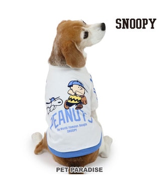PET PARADISE スヌーピー Tシャツ 《ファインプレー柄》 白色 中型犬 大型犬 ファインプレー柄