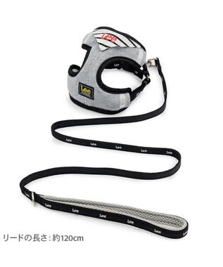 PET PARADISE Lee バンダナ ハーネス＆リード ３Ｓ グレー×ブラック