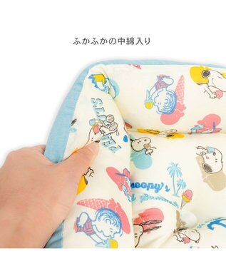 PET PARADISE スヌーピー クールカドラー 《アイス柄》 角型 S ホワイト×ブルー