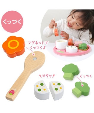 Mother garden 1.5歳からの木のおもちゃ マザーガーデン いちごのランチプレートセット ピンク(濃)